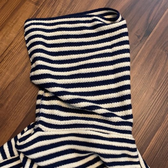 Women's Navy & White Poncho Cowl Neck - Picture 3 of 6